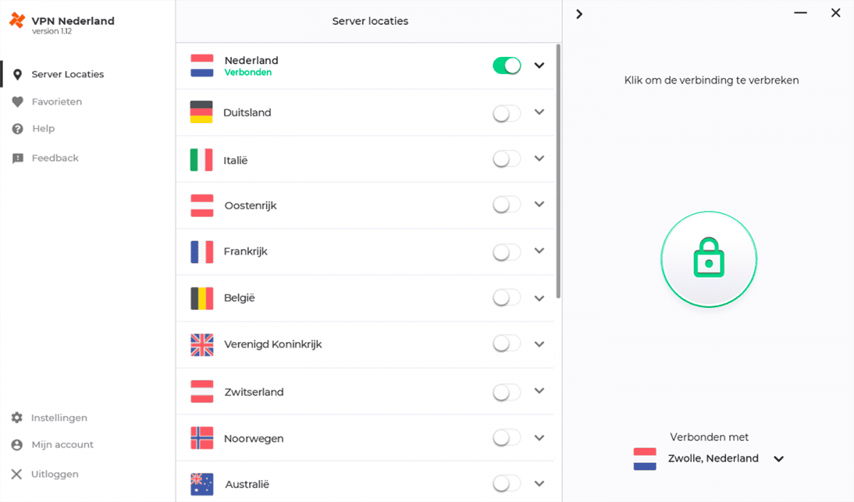 VPN Nederland App Screenshot VPN Nederland App Screenshot