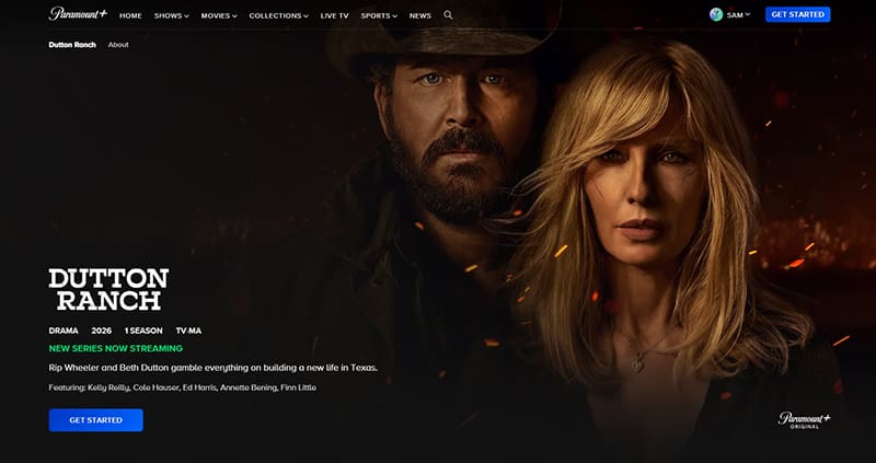 Dutton Ranch streaming op Paramount+