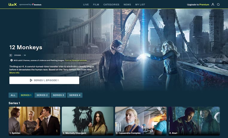 12 Monkeys serie op ITVX 12 Monkeys serie streaming gratis op ITVX