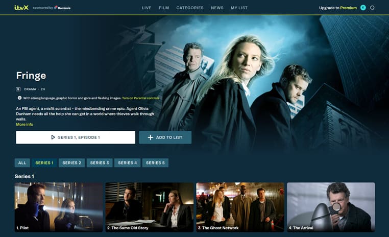 Fringe op ITVX Fringe streaming op ITVX