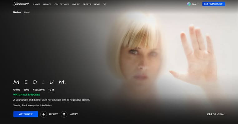 Medium op Paramount+ Serie Medium streaming op Paramount+